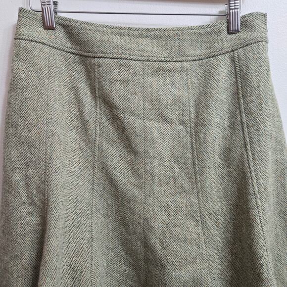 Ann Taylor Y2K Academia Equestrian English Countryside Wool Blend Tweed Skirt 8P - Picture 2 of 12